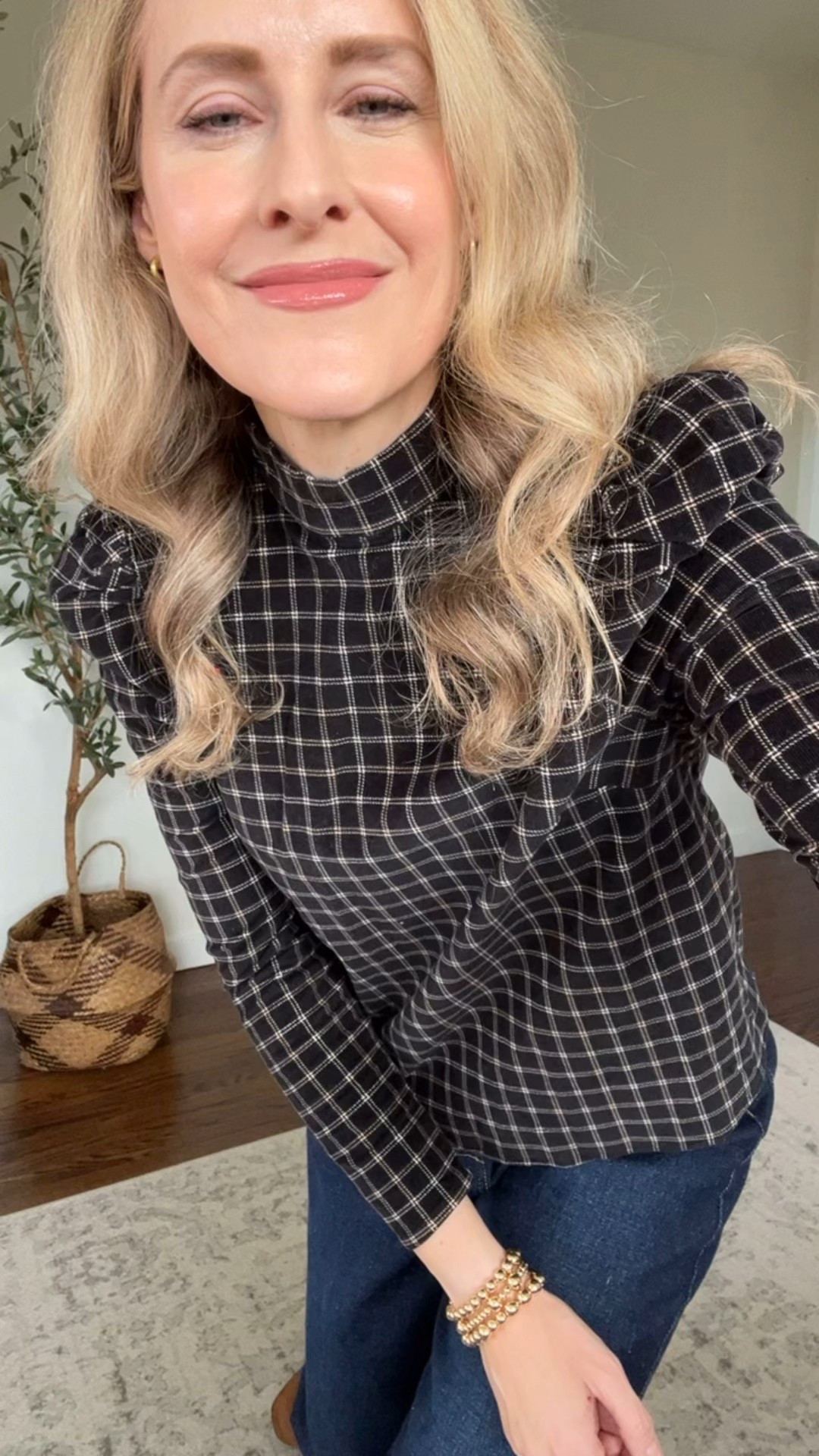 Walmart stretch corduroy top with bow tie detail at the neck, really unique and pretty just wish the sleeves and torso were longer, I’d go up one size (I’m in a small). Jeans run big! Go down a size. #walmartfashion #walmartfinds 

#LTKFindsUnder100 #LTKOver40 #LTKFindsUnder50