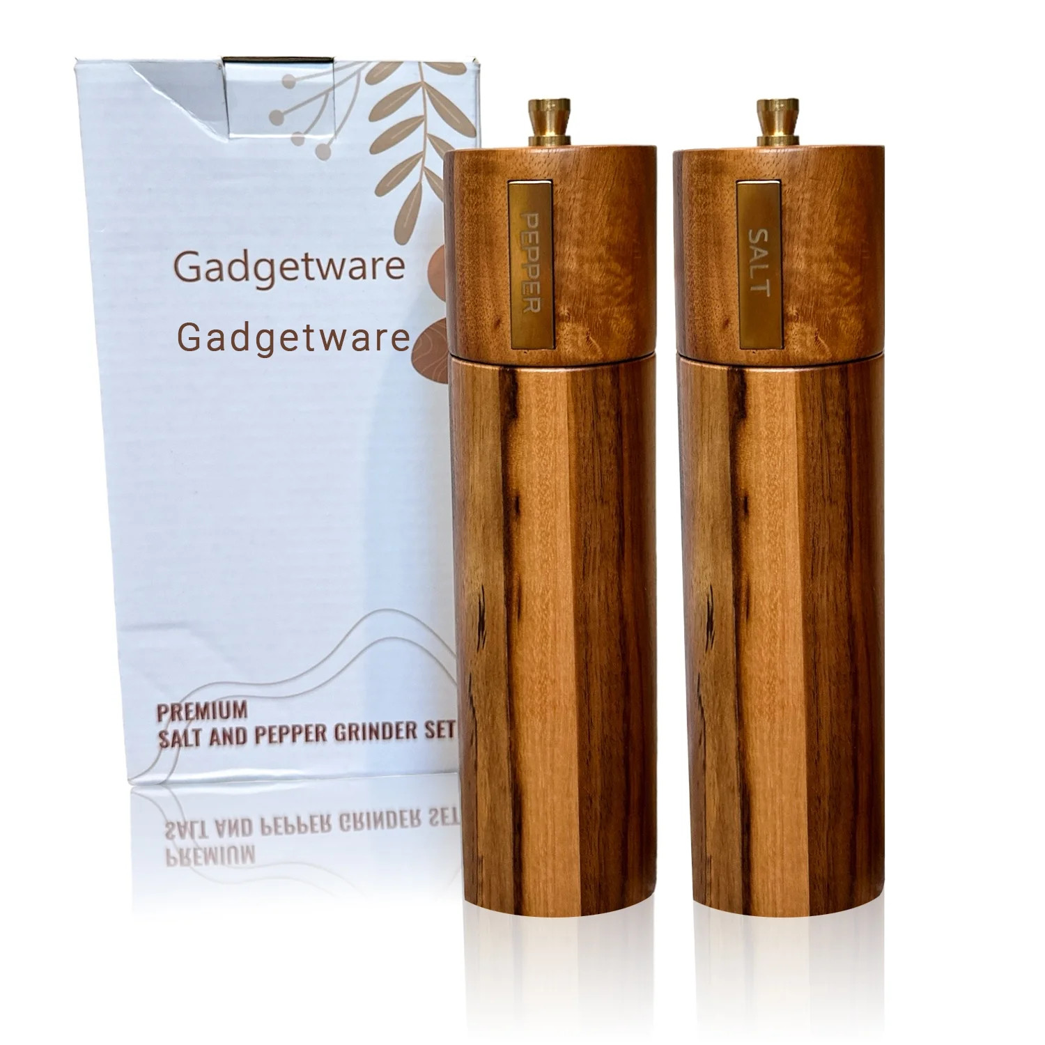 Gadgetware Wooden Salt and Pepper Grinder, Refillable and Seasoning Set, Salt Shakers for Kitchen | Walmart (US)