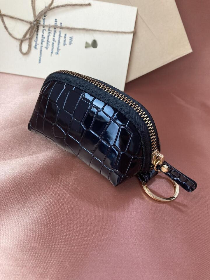 Women Pu Zip Coin Wallet Crocodile Embossed Coin Purse Fashion Small Purse Lightweight,Fashion Mo... | SHEIN