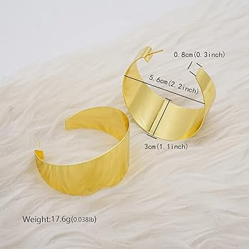 Ladies' Exaggerated Gold Plated Hoop Earrings Women Wedding Accessory Drop Earrings | Amazon (US)