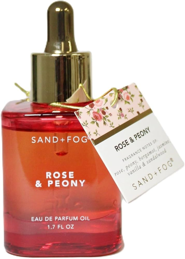 Sand + Fog Rose & Peony Eau de Parfum Oil, 1.7 FL OZ, Fragrance Oil with Dropper | Amazon (US)