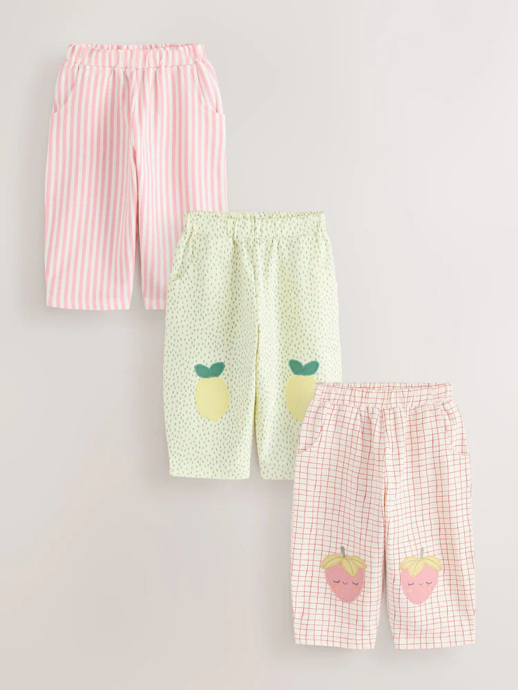 Buy Yellow Barrel Trousers 3 Pack (3mths-7yrs) from Next USA | Next US