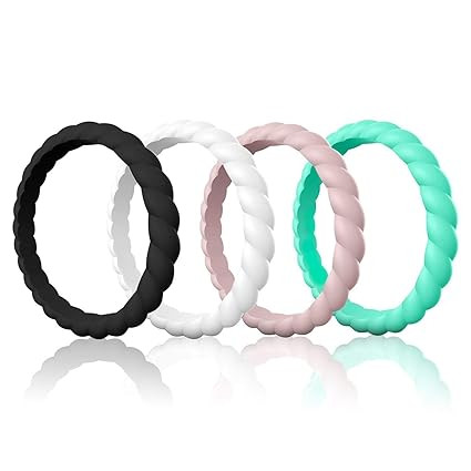 Egnaro Braided Silicone Wedding Ring for Women | Amazon (US)