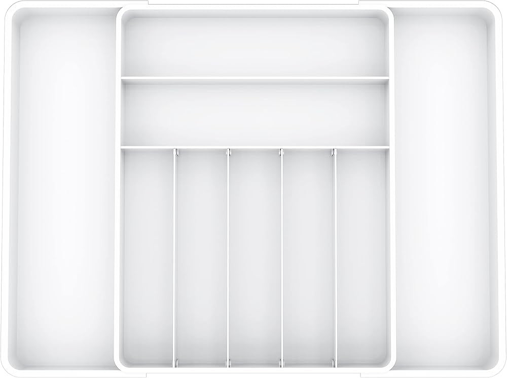 SimpleHouseware Expandable Cutlery Drawer Organizer and Flatware Utensil Tray for Kitchen, White | Amazon (CA)