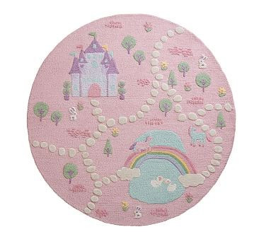 3D Activity Unicorn Castle Play Rug | Pottery Barn Kids