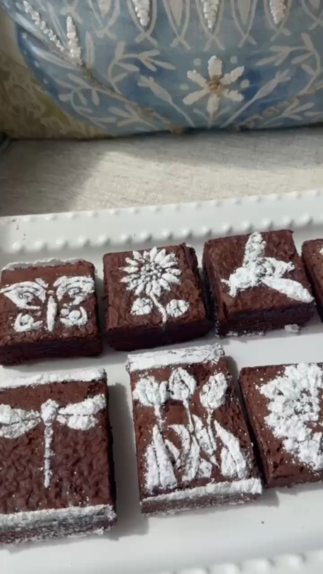 A little sugar, a lot of charm! These garden-inspired brownies are stenciled with powdered sugar for a sweet and artsy twist. Perfect for brunch, tea time, or a garden party treat 🌸🦋🍫

#StencilBrownies #GardenInspiredBakes #PowderedSugarArt #BrownieDecor #DIYDesserts #EdibleArt #SpringTreats #BakingInspo #HomeBaking #CreativeDesserts #SweetStyle #BrunchIdeas #TeaPartyDesserts #NatureInspired #BrownieLove #PrettyBakes #LTKBrownies 

#LTKParties