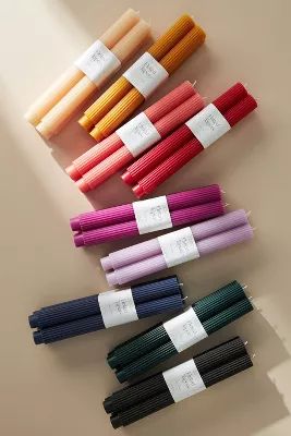 Fluted Taper Candles, Set of 4 | Anthropologie (US)