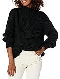 Tribal Women's HIGH Neck Oversized Sweater, Black, Large | Amazon (US)