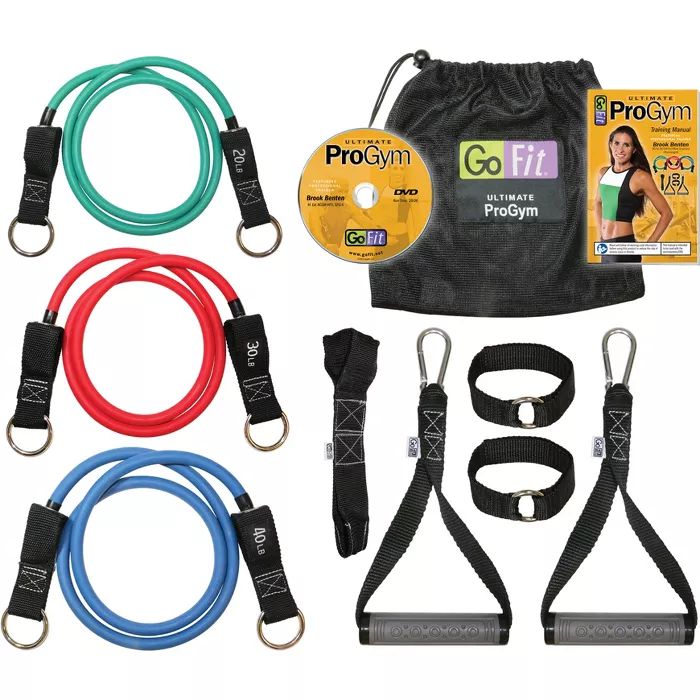 GoFit Pro Gym-in-a-Bag Round Resistance Bands with Handles, Straps, Door Anchor and DVD | Target