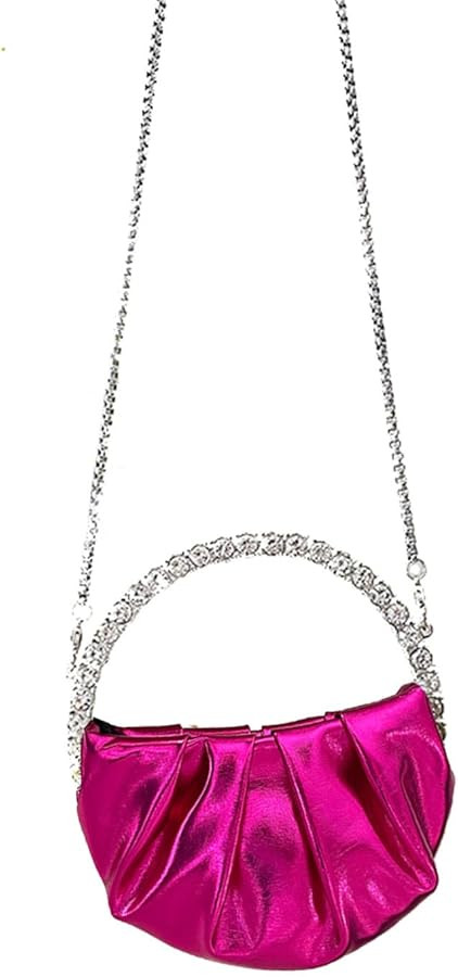 Fashion for Handle Evening Bag Half Moon Round Dinner Purse Wedding Party Chain Shoulder Bags | Amazon (US)