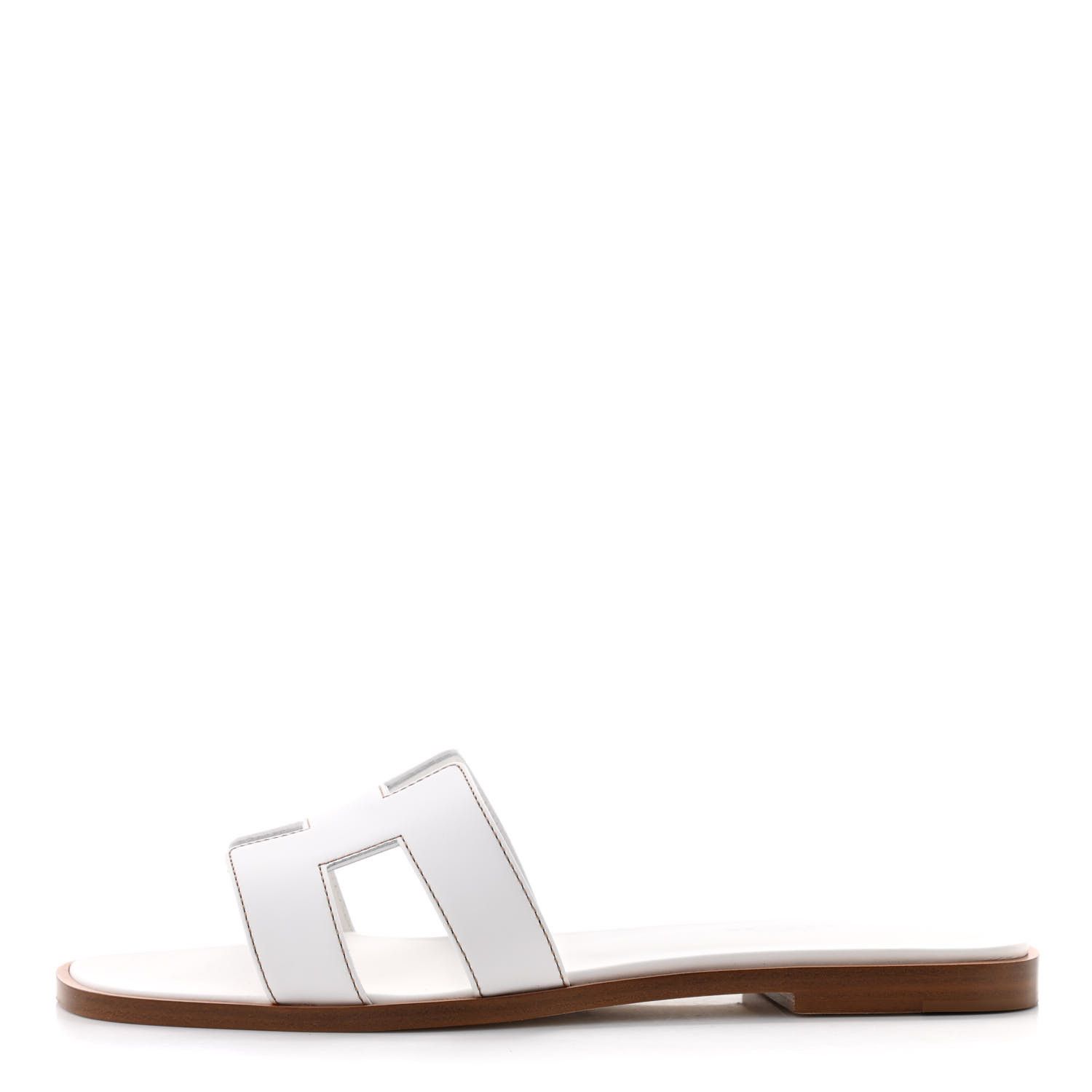 HERMES Box Calfskin Oran Sandals 38 White | FASHIONPHILE | Fashionphile