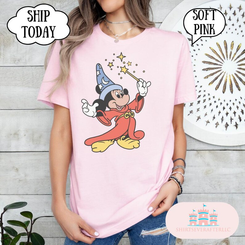 Disney Fantasia Sorcerer Mickey Mouse Magic Wizard Shirt, Vintages Mickey Mouse Wizard Tee, Walt ... | Etsy (Global)