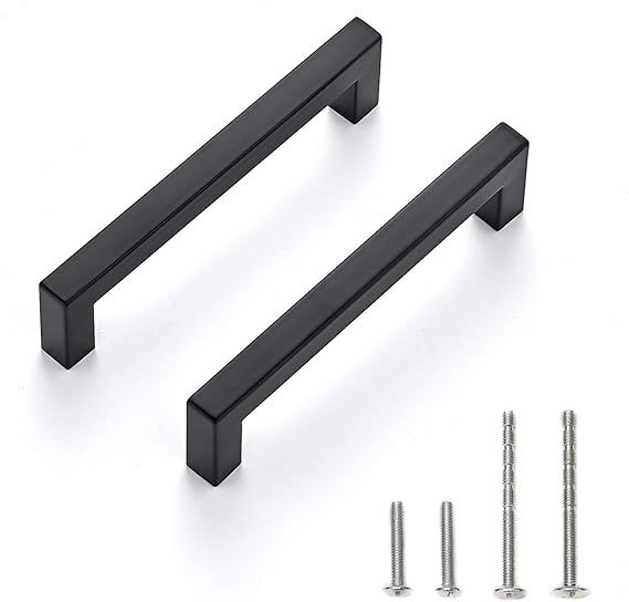 Ravinte 30 Pack 5 Inch Kitchen Square Cabinet Handles Matte Black Cabinet Pulls Black Drawer Pull... | Amazon (US)