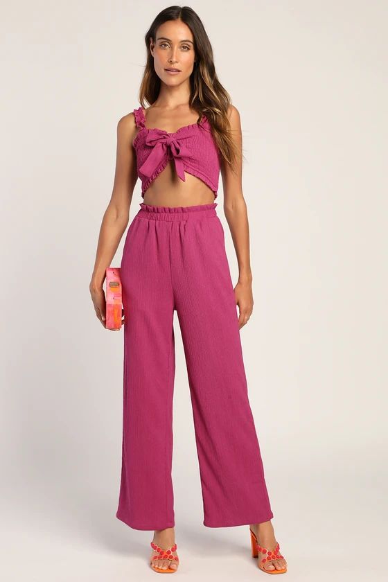 Laidback Lady Purple Smocked Two-Piece Jumpsuit | Lulus (US)