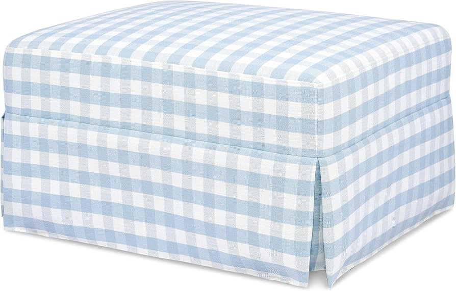 Namesake Crawford Gliding Ottoman in Blue Gingham, Greenguard Gold Certified | Amazon (US)