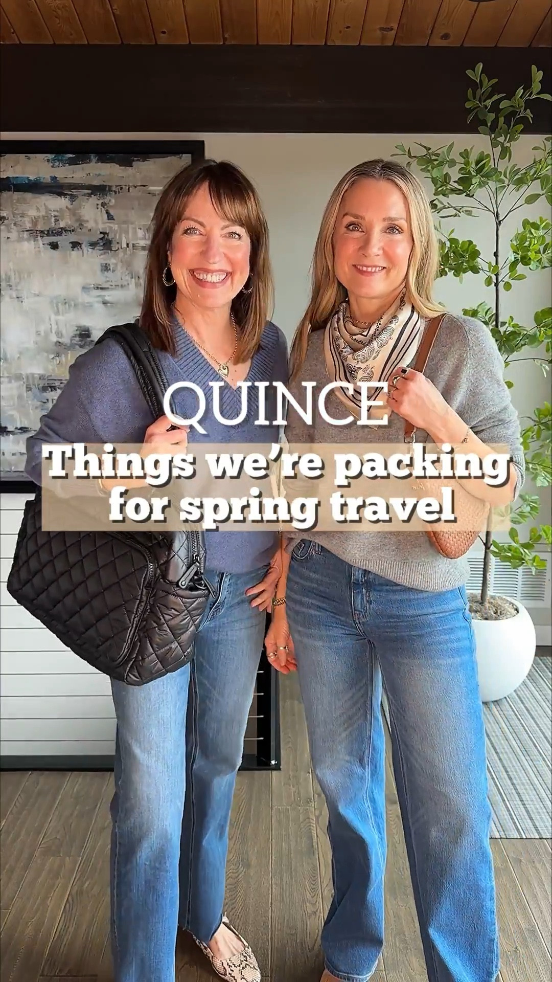 For a weekend getaway, you want clothes and bags that you can mix and match to create stylish travel looks! Our @Quince  pieces fit this criteria to a tee!👌🏼

Our collections of Quince cashmere sweaters keep growing with my boxy style and Julie’s cool oversized sweater. Add in Quince $50 jeans, the cutest linen dress, flowy silk pants, and suede and woven bags that go with everything!! 

Bonus: you can pack it all in the Transit Quilted Duffel Bag! Seriously the best duffel with compartments for all your weekend essentials! 

#quincepartner #liketkit

#LTKOver40 #LTKootd #LTKTravel