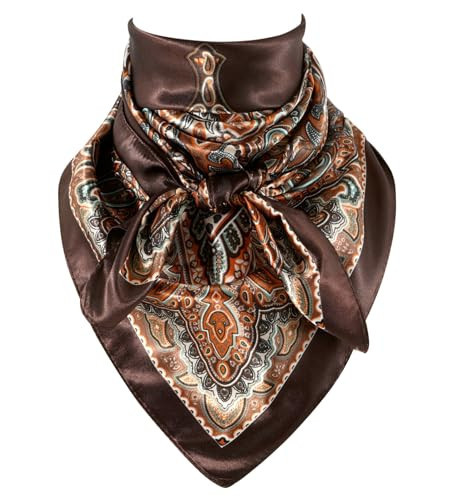 GERINLY Retro Wild Rag, Ethnic Cowboy Scarf for Horseback Riding, Outdoor Work Neck Scarves (T-DarkBrown) | Amazon (US)