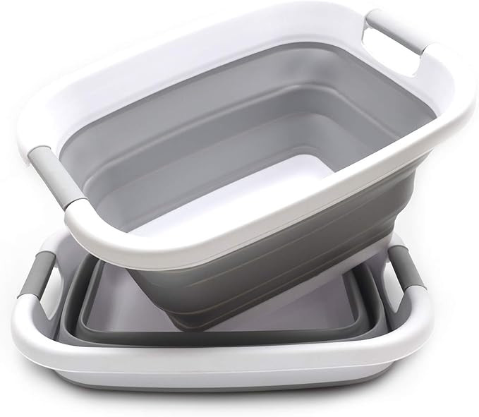 SAMMART Set of 2 - 25L (6.6 gallon)Collapsible Laundry Basket/Tub-Foldable Storage Container / Or... | Amazon (US)