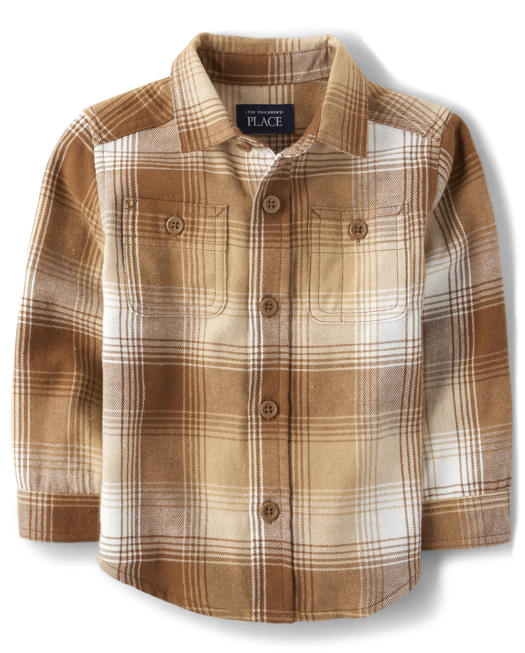 Baby And Toddler Boys Dad And Me Plaid Flannel Button Up Shirt - bunnys tail | The Children's Place