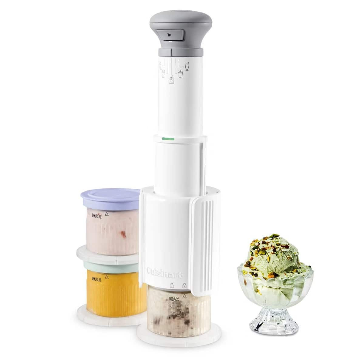 Cuisinart - FastFreeze 5-in-1 Ice Cream, Sorbet, Milkshakes, Slushies and Mix-In Frozen Dessert Maker - White | Best Buy U.S.