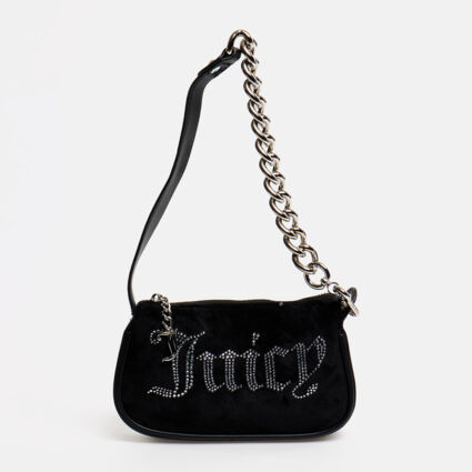Black Diamante Logo Clutch Bag | TK Maxx
