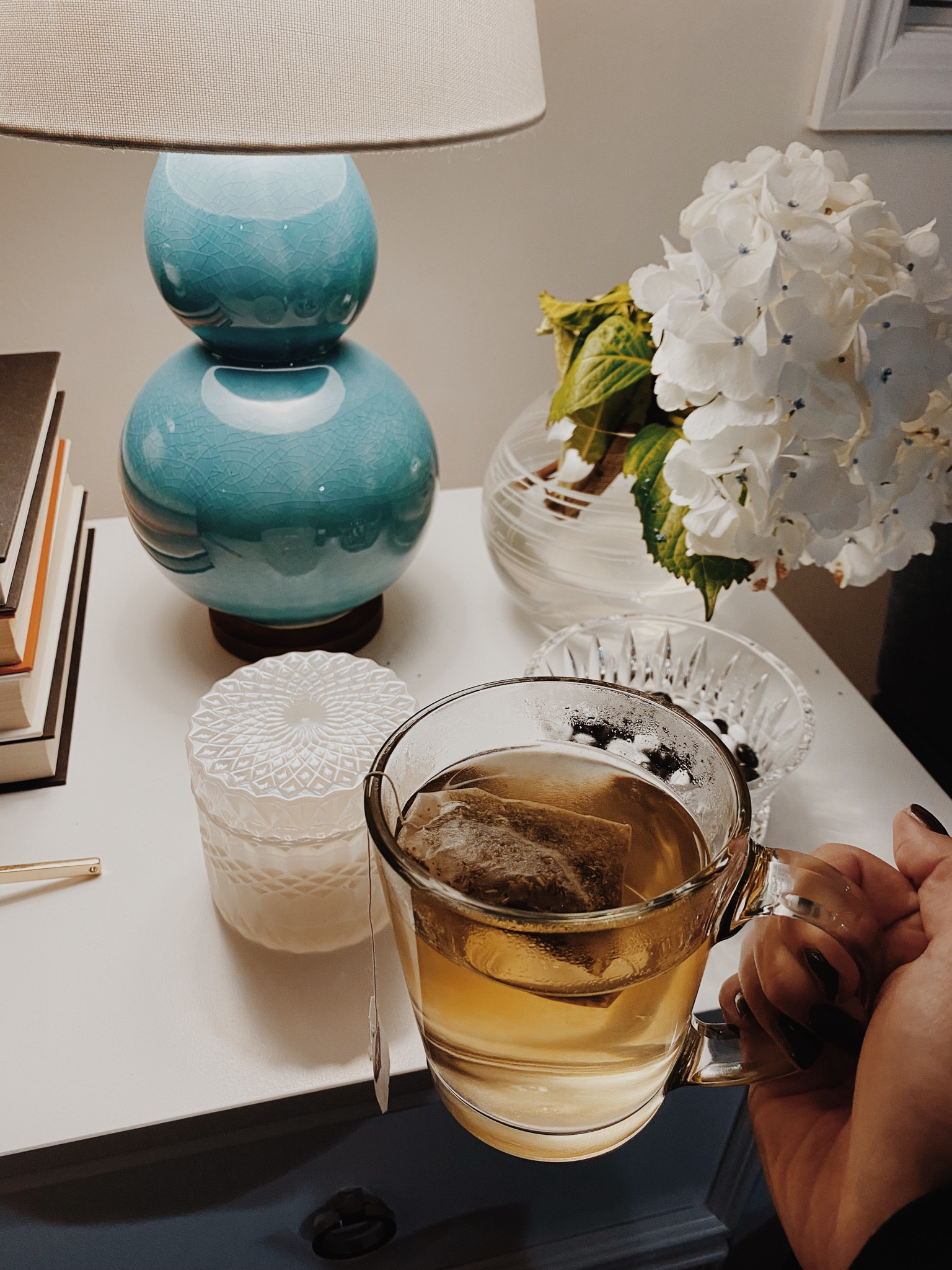 My favorite view at night is this lamp and clear mug with tea 🫖

Home decor, seasonal decor, living room decor 

#LTKSeasonal #LTKhome #LTKunder100