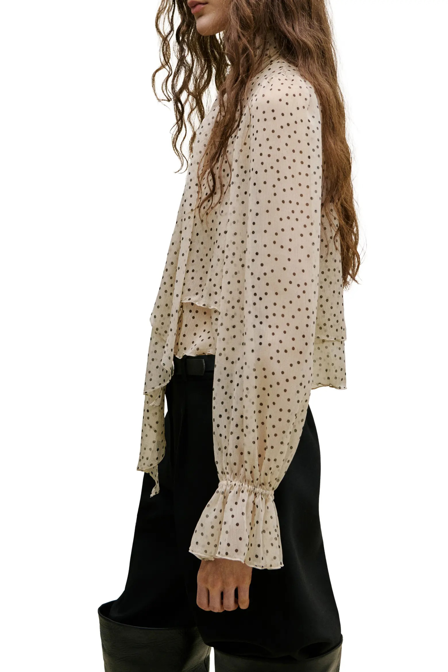 Polka Dot Tie Neck Top (Women) | Nordstrom | Nordstrom