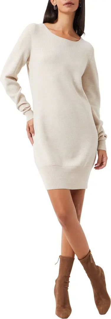 French Connection Open Back Long Sleeve Sweater Dress | Nordstrom | Nordstrom