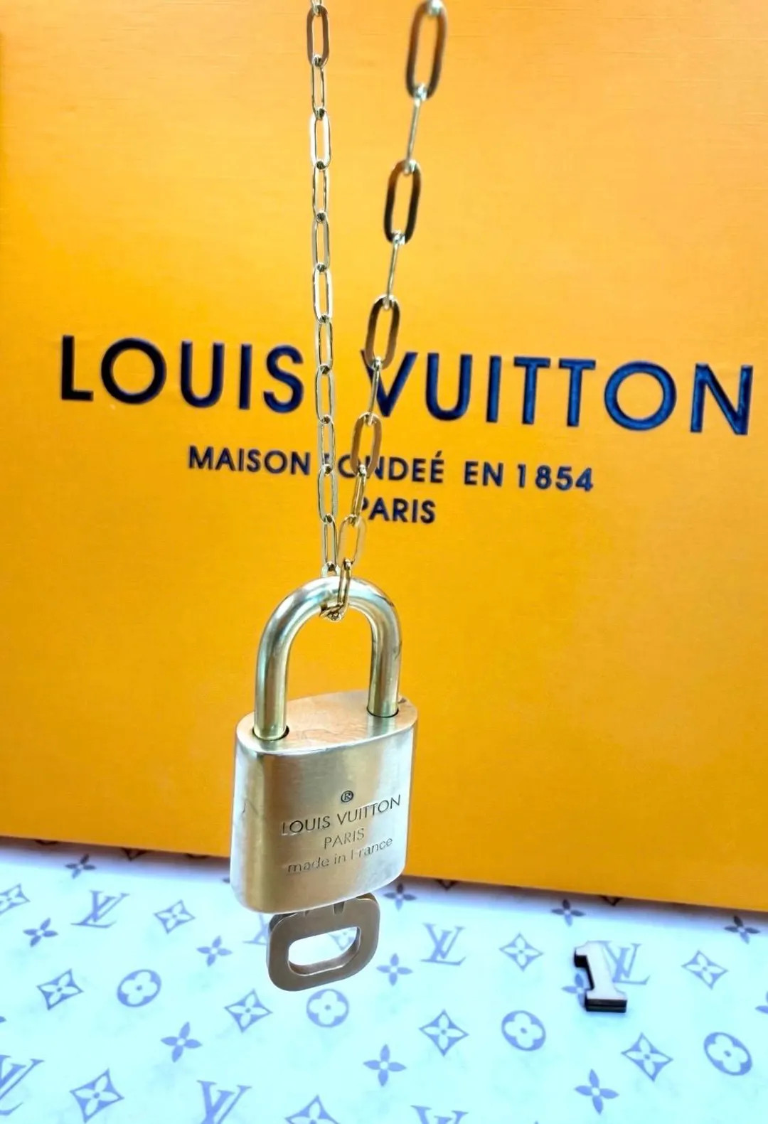 Louis Vuitton #333 *ANGEL* Lock & Key w/ 18K Gold Plated Paperclip Chain RARE and Vintage | Etsy (US)