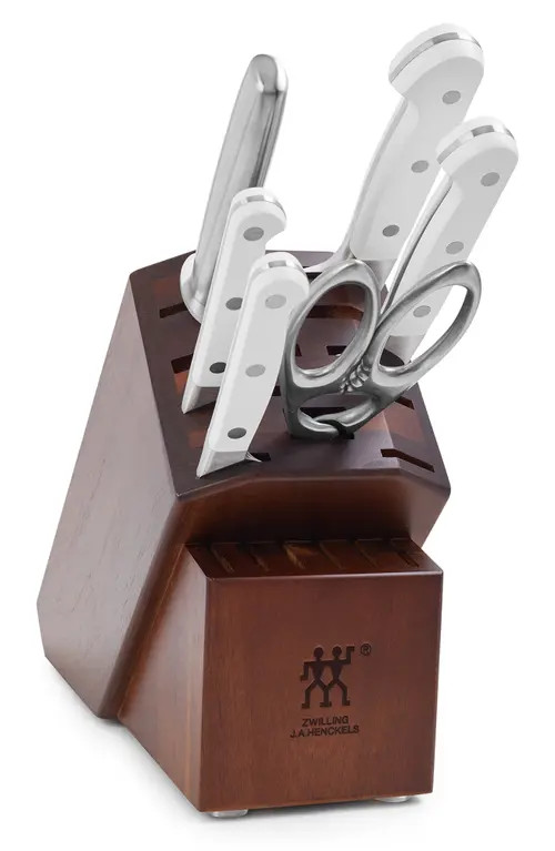 ZWILLING Pro Le Blanc 7-Piece Knife Block Set in Silver at Nordstrom | Nordstrom