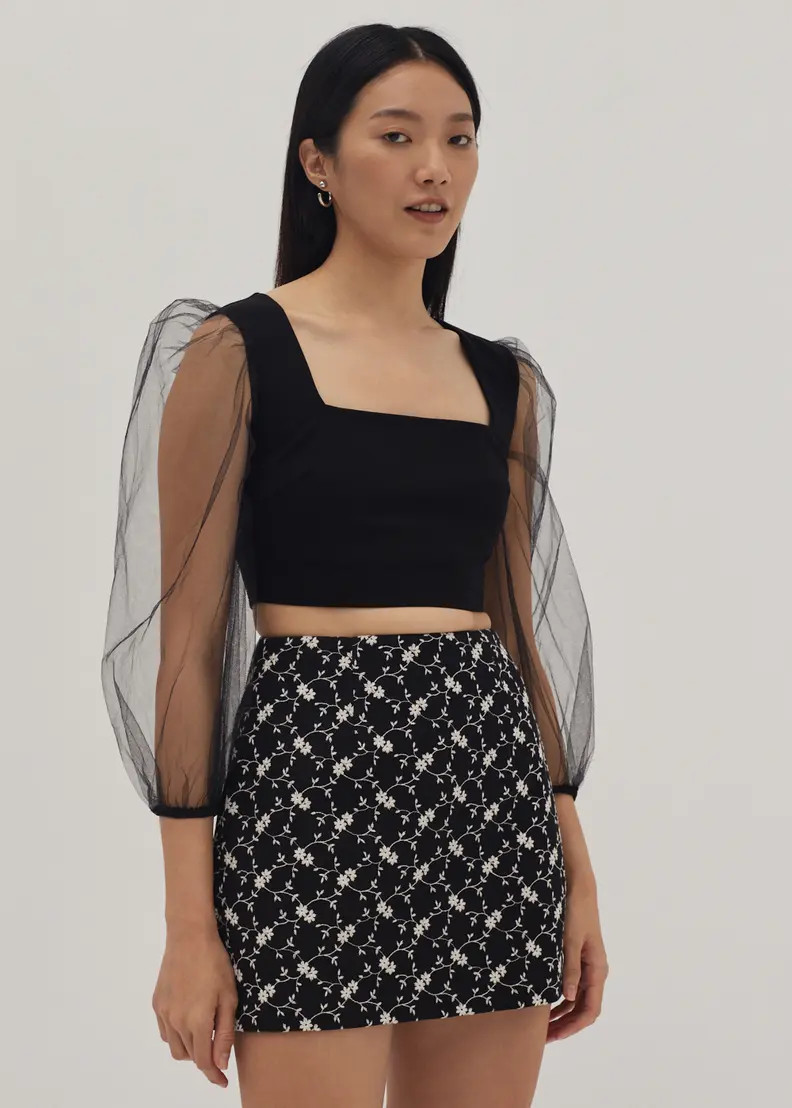 Felice Embroidered Twill Skort | Love, Bonito USA