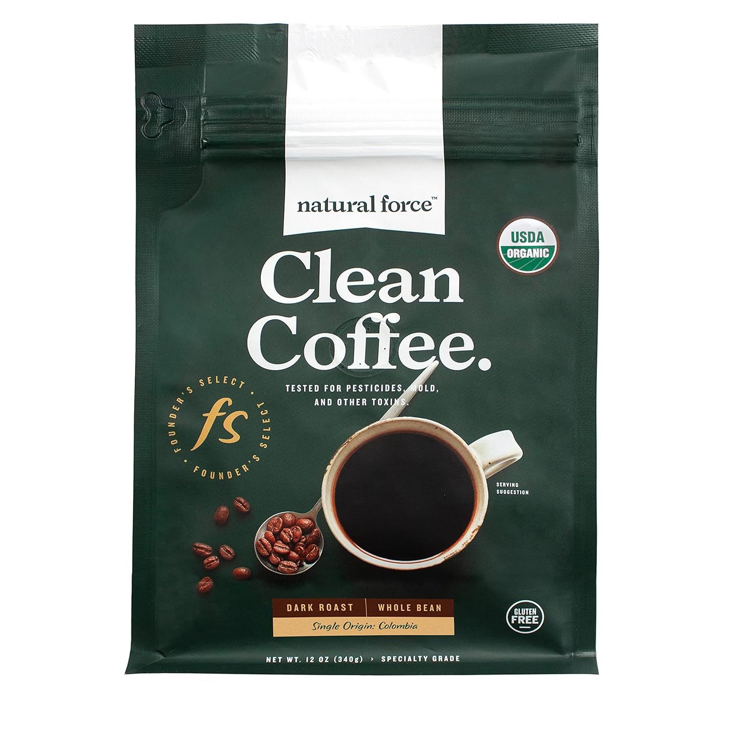 Natural Force - Organic Clean Coffee Dark, Mold & Mycotoxin Free, Lab Tested for Toxins & Purity,... | Amazon (US)