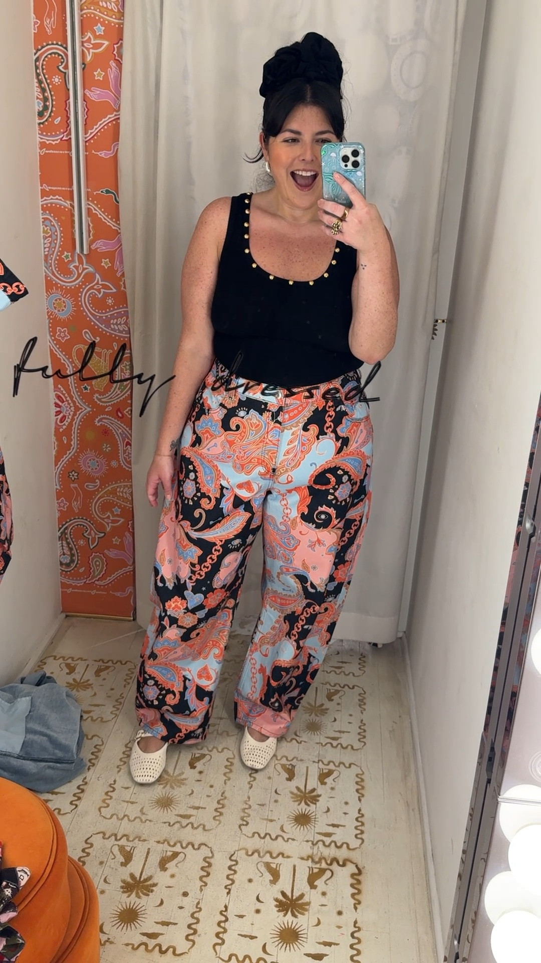 Omg these paisley jeans are amazing! I’m wearing a size 14 - they def run large. I’m normally a 16/18 in jeans. Also in love with the tank top! Comes in three colors.

#LTKPlusSize #LTKSeasonal #LTKootd