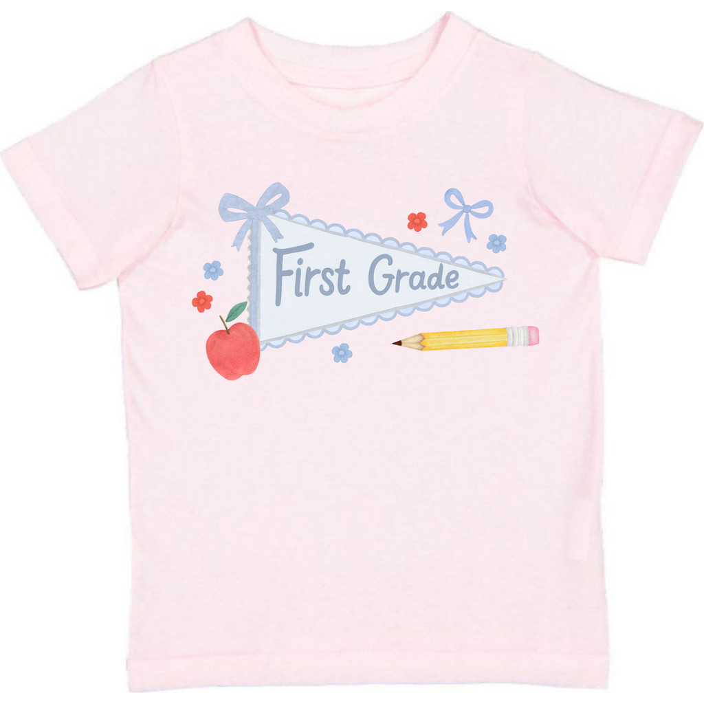 Sweet Wink First Grade Pennant Short Sleeve T-Shirt in Ballet Pink at Nordstrom, Size 10 | Nordstrom
