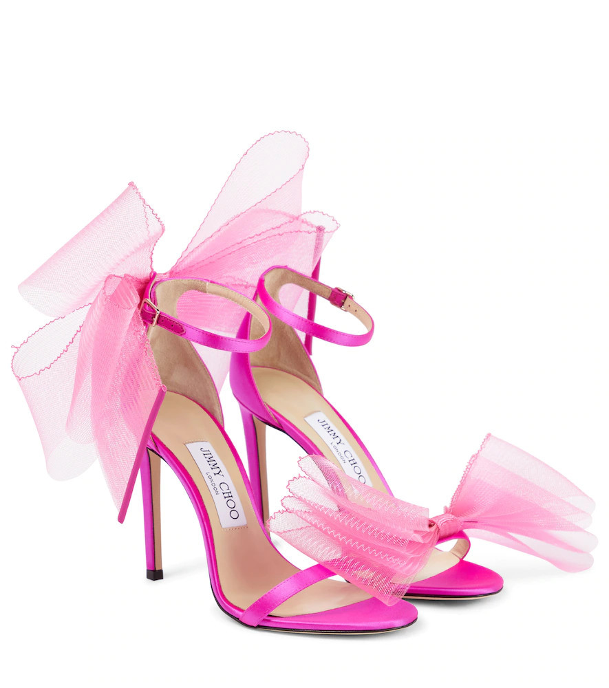 Jimmy Choo Aveline 100 bow-trimmed sandals | Mytheresa (US/CA)