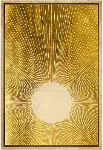 IDEA4WALL Framed Canvas Print Wall Art Rays of Light from Yellow Sun Astronomy & Space Cosmic Illust | Amazon (US)
