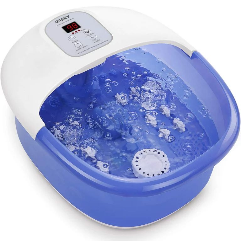 Gasky Foot Spa/Bath with 14 Massage Rollers and Heat Bubbles Vibration, Digital Temperature Contr... | Walmart (US)