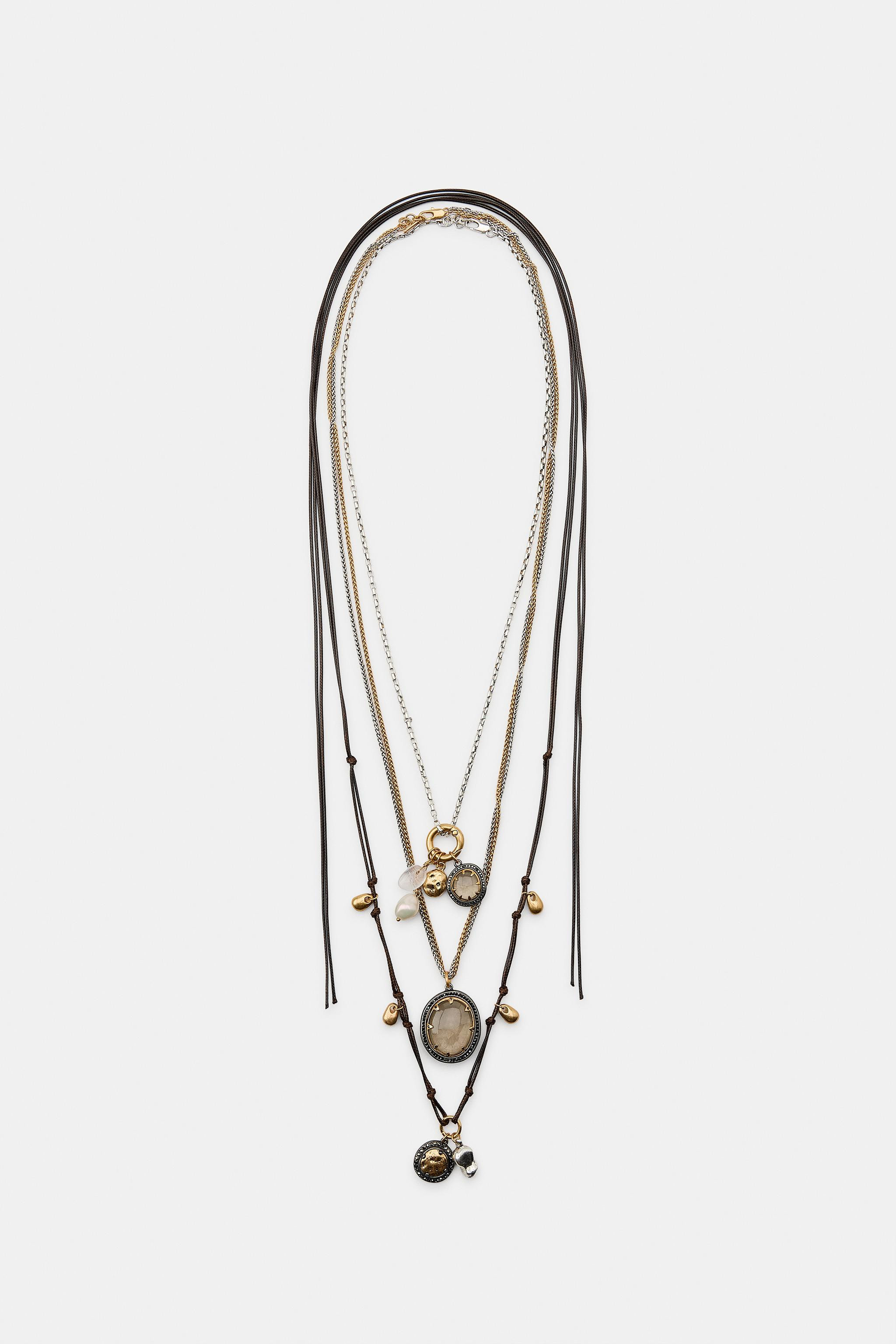 PACK OF 3 NECKLACES WITH STONES AND CHARMS | Zara US