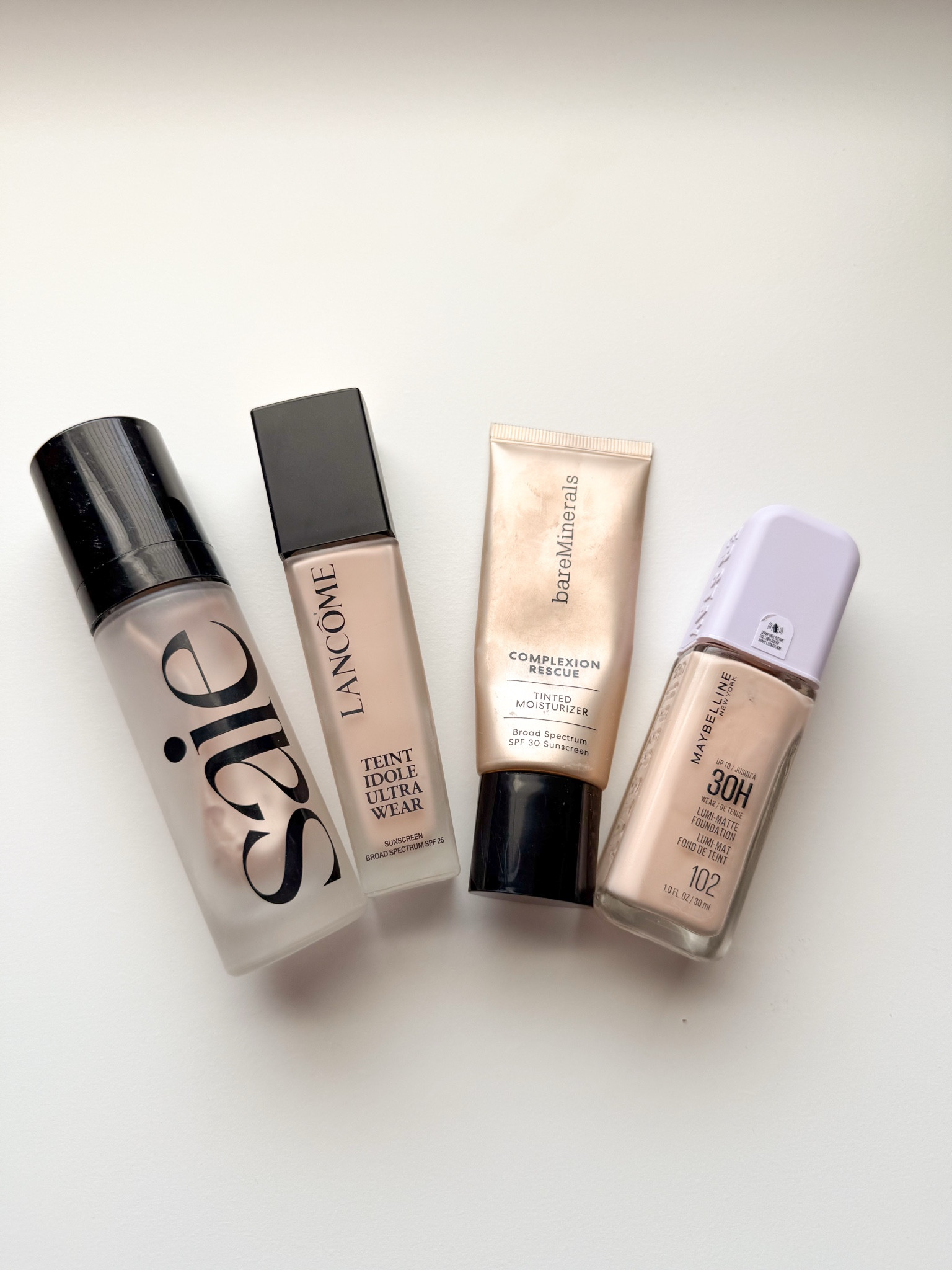 Favorite foundation for fair skin 
Lancôme shade 09N 
bare minerals shade opal 01 
Maybelline shade 102 