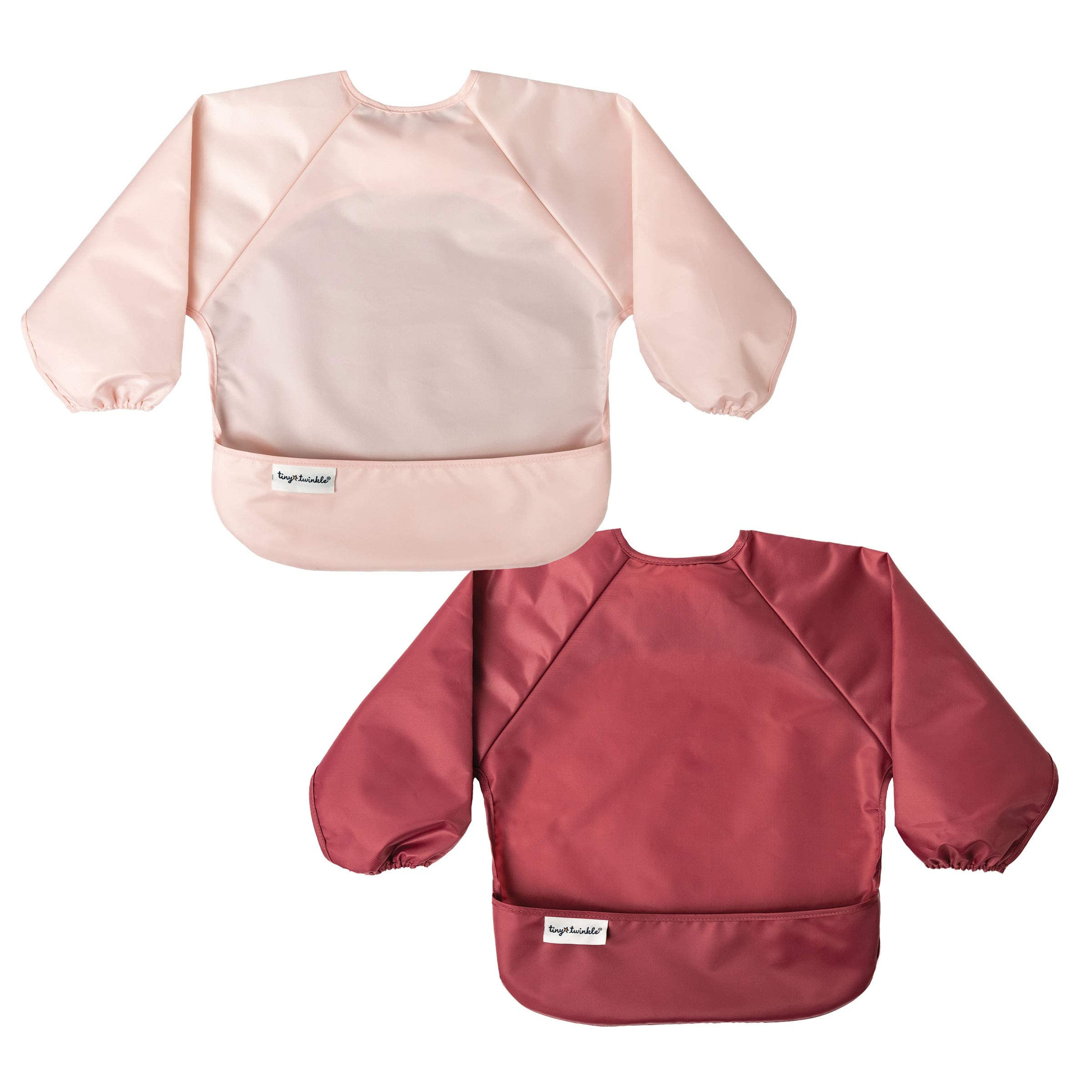 Tiny Twinkle Mess Proof Baby Bibs, 2pk Waterproof Smock Baby Bibs for Eating, Machine Washable Lo... | Amazon (US)