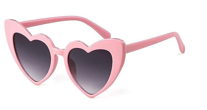 Clout Goggle Heart Sunglasses Retro Vintage Cat Eye Mod Style Kurt Cobain Glasses | Amazon (US)