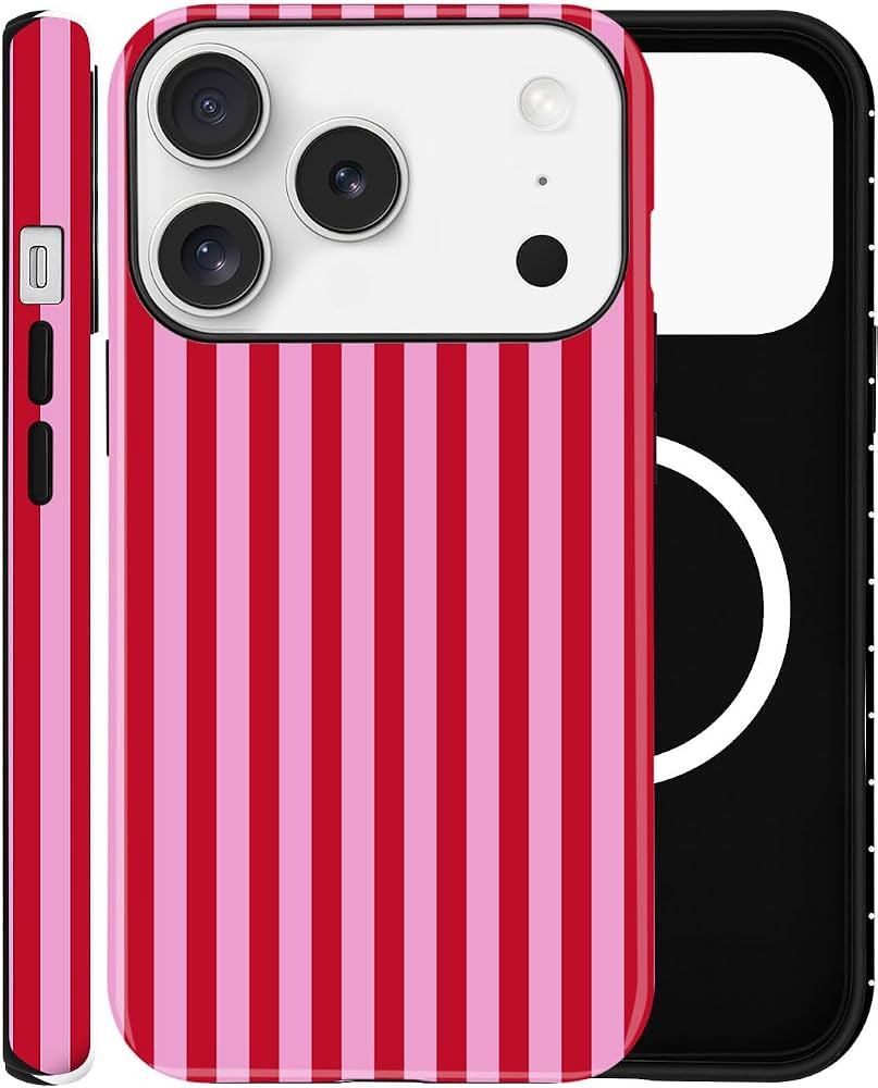 Magnetic Case for iPhone 17 Pro Max, Compatible with MagSafe, Aesthetic Striped Cute Design for W... | Amazon (US)