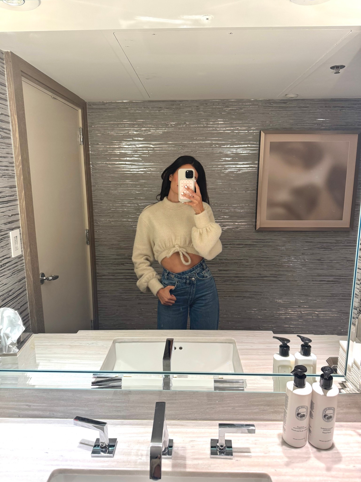 Sweater is Majorelle, jeans are Zara 
**linking similar 

#LTKSeasonal #LTKStyleTip #LTKFindsUnder50