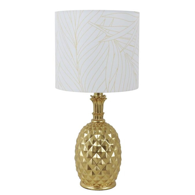 Decor Therapy Gold Leaf Table Lamp with Fabric Shade Lowes.com | Lowe's