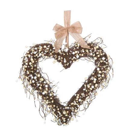 The Holiday Aisle® Valentines Berry Heart 22" Twig Wreath | Wayfair | Wayfair Professional