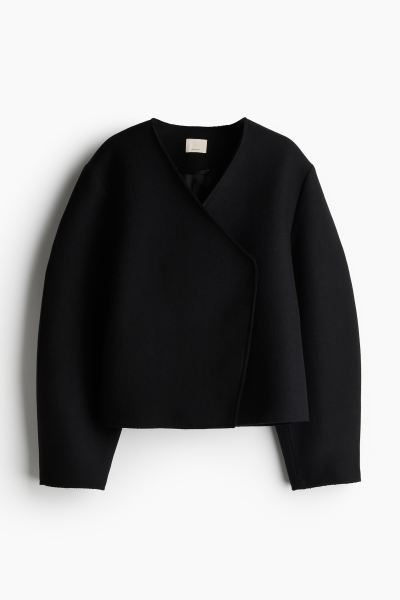 Wool-blend jacket - Black - Ladies | H&M GB | H&M (UK, MY, IN, SG, PH, TW, HK)