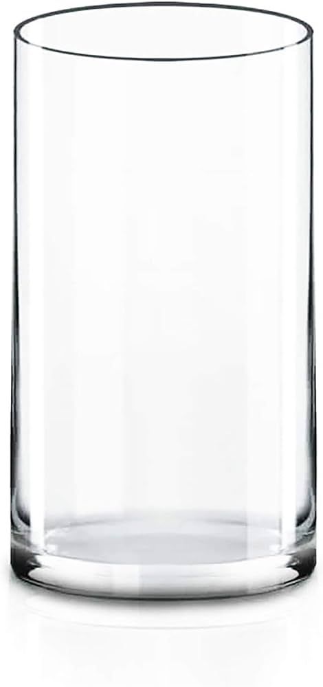 CYS EXCEL Cylinder Clear Glass Vase (H:12" D:6") | Multiple Size Choices Glass Flower Vase Center... | Amazon (US)