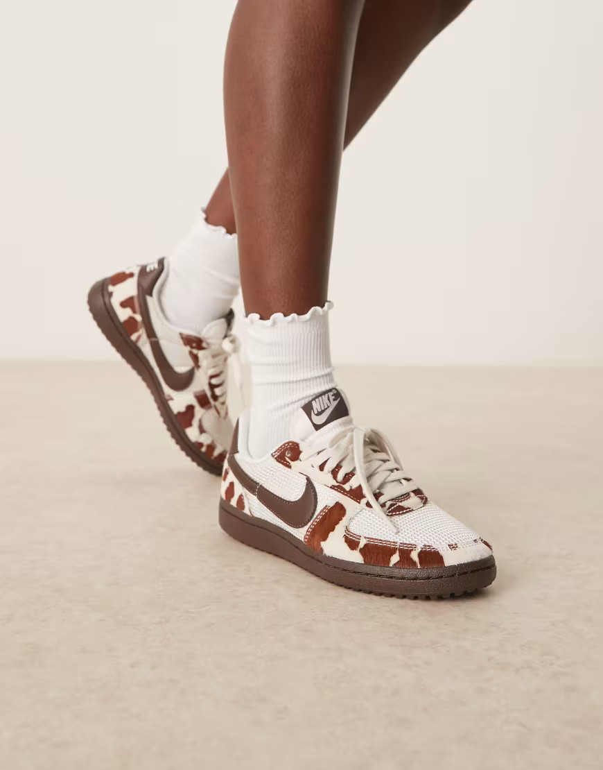 Nike Field General unisex trainers in white and cow print | ASOS (Global)