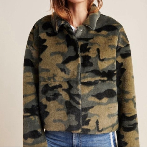 ANTHROPOLOGIE - NVLT - Camo Faux Fur Jacket - Women’s Size Large - NEW | Poshmark