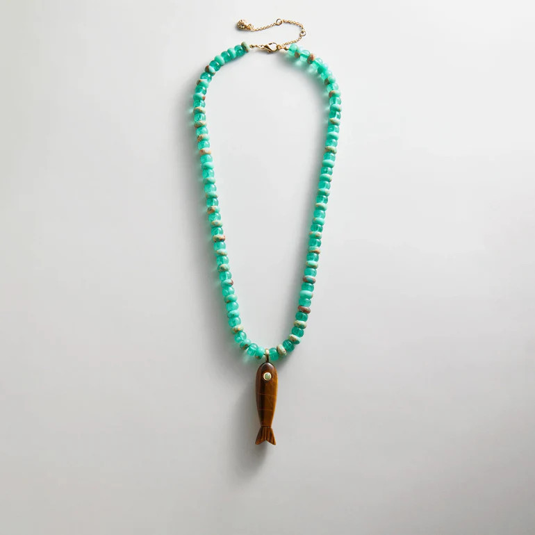 Sun Drift Semi-Precious Pendant Necklace - Brown Fish | BaubleBar